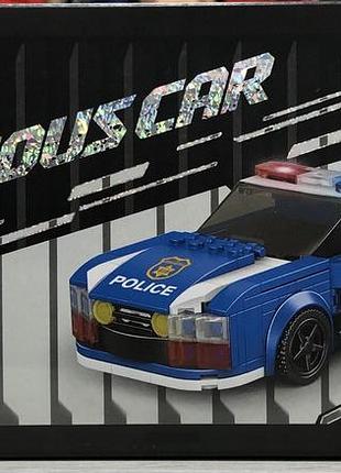 Блочний конструктор серії «famous car» поліцейська спортивна машина з гумовими колесами в боксі