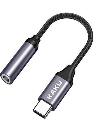Аудіо перехідник адаптер kaku ksc-428 type-c - jack 3.5 aux
