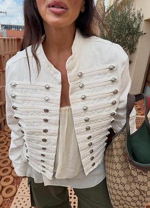 Джинсова куртка гусарський жакет zara
