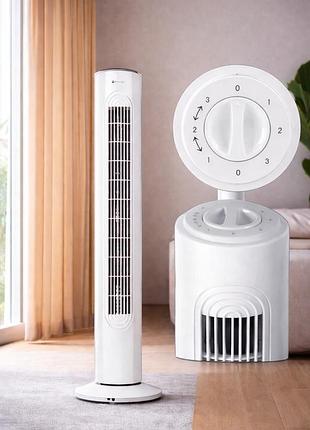 Вентилятор колонный напольный domotec ms-1627 45вт белый