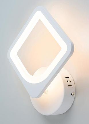 Светильник светодиодный настенный, led бра sunlight белый 5631/1w