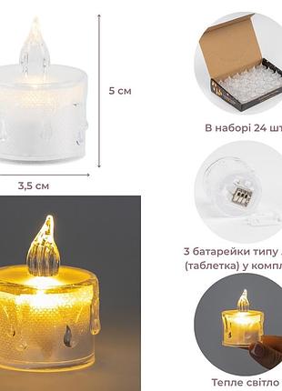 Светодиодная свечка (led), 5 см elisey