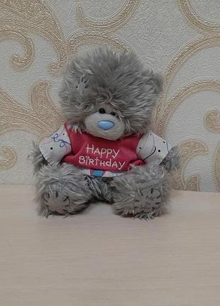 Ведмедик тедді у футболці з написом happy birthday me to you carte blanche