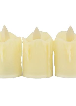 Набор из 3 светодиодных свечей (led), айвори, 6,2 см elisey