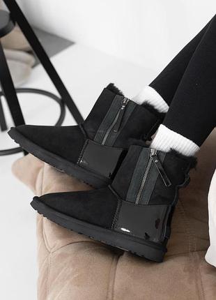 Женские ugg mini black lacquer 2 zip