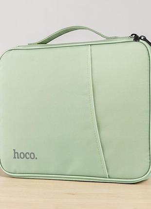 Сумка-чохол для планшета 11" - 13" дюймів hoco gt2 simple, зелена водовідштовхувальна з ручкою