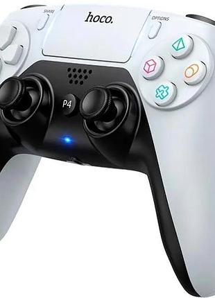 Геймпад hoco ga1 універсальний bluetooth контролер 6-axis, rgb, з вібрацією, для ps4, android, ios, windows - white