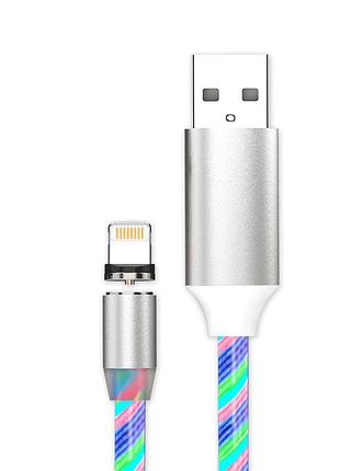 Магнитный кабель kaku ksc-115 led magnetic usb lightning 1m с подсветкой