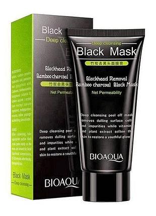 Маска-плівка очисна bioaqua black mask blackhead removal bamboo charcoal 60ml