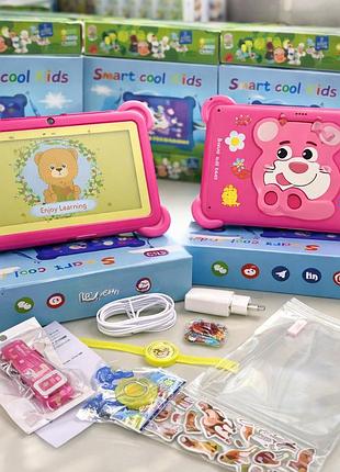 Планшет smart cool kids c12 для дітей, 8 гб озу, 256 гб пзу, android, 7 дюймів рожевий