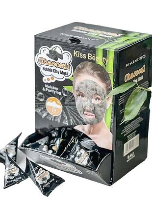 Кислородная угольная маска от черных точек charcoal bubble clay mask 4 ml