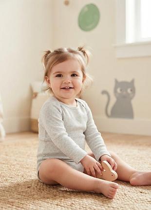 Боді бодік ажурні сірі з довгим рукавом картерс carter's для дівчинки 12м 74 см