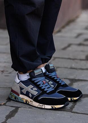Мужские кроссовки premiata mick black blue grey
