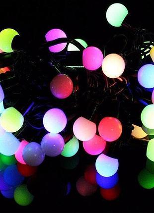 Гірлянда матова кулька 40led 5м (флеш) 18мм, новорічна бахрама, світлодіодна гірлянда, вулична гірлянда