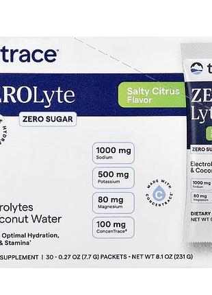Zerolyte, електроліти та кокосова вода, солоні цитрусові, 30 пакетиків по 7,7 г (0,27 унції)