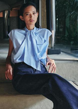 Хлопковая блуза в полоску от zara zw cillection