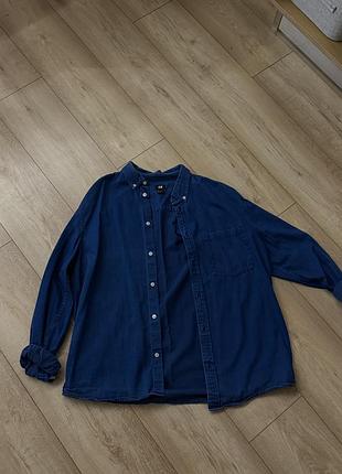 Сорочка жіноча h&m джинсова синя розмір l