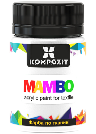 Краска по ткани mambo art kompozit, 50 мл, 1 белый
