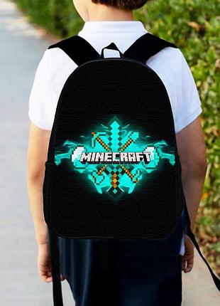 Рюкзак детский майнкрафт "minecraft" 34х27см, городской ранец для мальчика с принтом (00315)