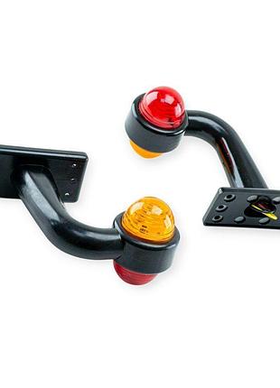 Фонарь габаритный (рог кривой) средний led (к-кт 2 шт) (red-yellow) autolight