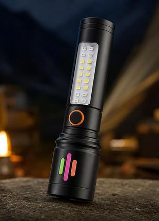 Фонарик ручной cb 517l / фонарь-светильник с боковыми диодами
