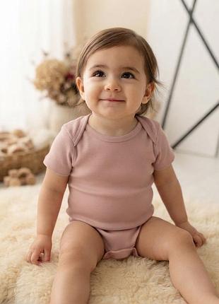 Боди бодик джордж george однотонный с коротким рукавом для девочки 18м 86 см