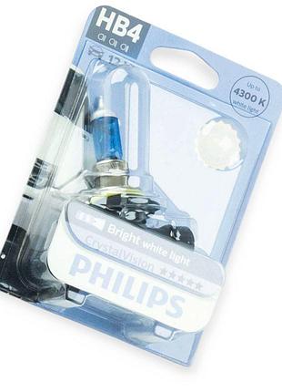 Автолампа нв4 12v 51w philips crystal vision 4300к