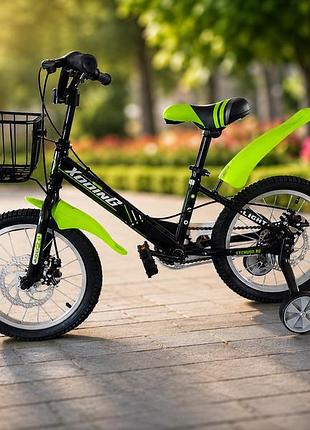 Велосипед xdding r20 зеленый / детский велосипед с корзинкой