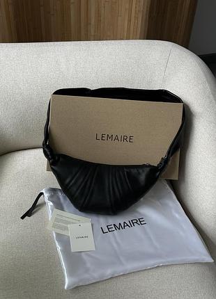 Сумка lemaire small croissant bag black 4