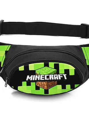 Сумка-бананка детская с принтом minecraft поясная сумка для мальчика (4507)