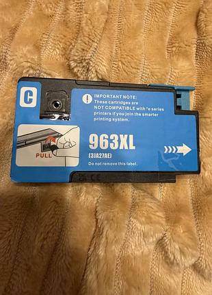 Картридж hp 963xl cyan (3ja27ae) новий, блакитний