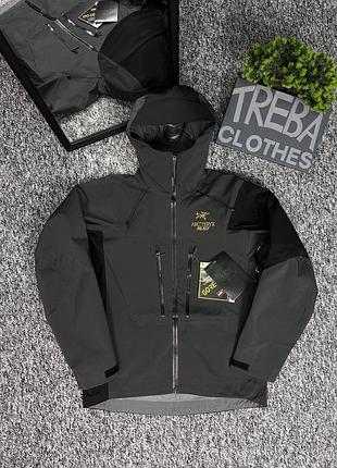 Куртка arcteryx alpha sv palace gore-tex водонепроникна вітровка сіра розмір s