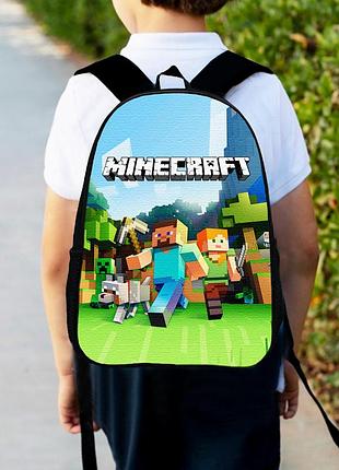 Рюкзак детский майнкрафт "minecraft" 34х27см, городской ранец для мальчика с принтом (00310)