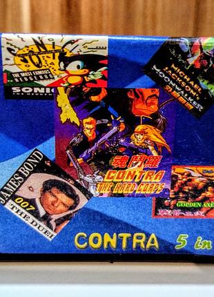 5 в 1 картридж sega contra hard corps отличное состояние, работает