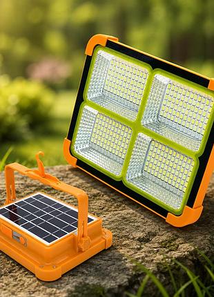 Акумуляторний прожектор із сонячною панеллю 100w / світлодіодний solar led ліхтар 2400mah