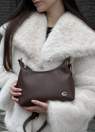 Сумка coach juliet shoulder bag brown smooth leather 2