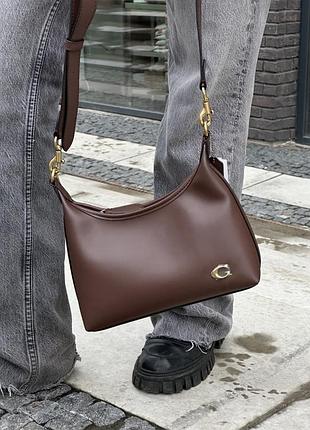 Сумка coach juliet shoulder bag brown smooth leather 3