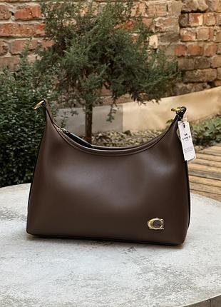 Сумка coach juliet shoulder bag brown smooth leather 6