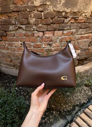 Сумка coach juliet shoulder bag brown smooth leather 4
