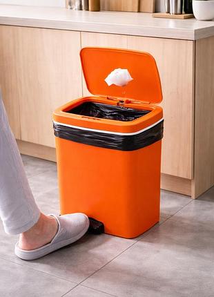 Відро для сміття зі смарт-датчиком smart trash can 6л помаранчевий