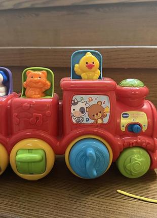 Інтерактивний потяг vtech baby roll & surprise animal train