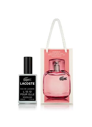 Женский парфюм lacoste eau de lacoste l.12.12 pour elle sparkling - travel perfume 50ml