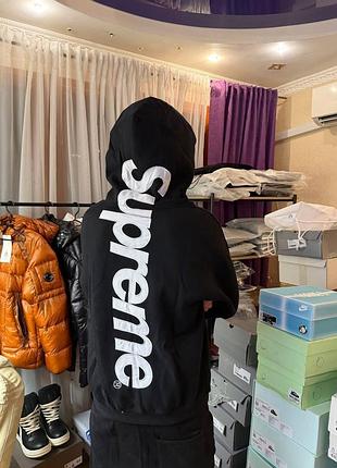 Худі supreme / чорне та сіре худі супрім/худі supreme з принтом на спині