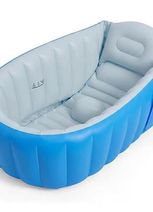 Дитяча надувна ванна з насосом intime baby bath tub блакитний