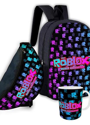 Набор детский роблокс "roblox" рюкзак, сумка-бананка, кружка (00698)