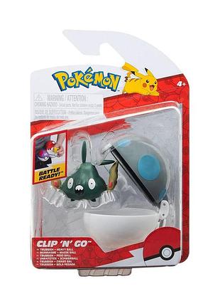 Игровой набор pokemon w15 - траббиш в покеболе (игровая фигурка, покебол)
