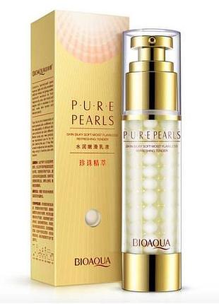 Емульсія з перловим порошком bioaqua pure pearls moist ang smooth emulsion 60г