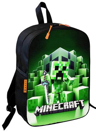 Рюкзак школьный детский 36х27см майнкрафт крипер «minecraft» с принтом для мальчика (00615)