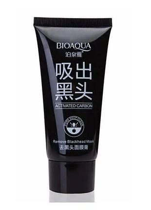 Маска — плівка для видалення чорних цяток з активованим вугіллям bioaqua actived carbon remove