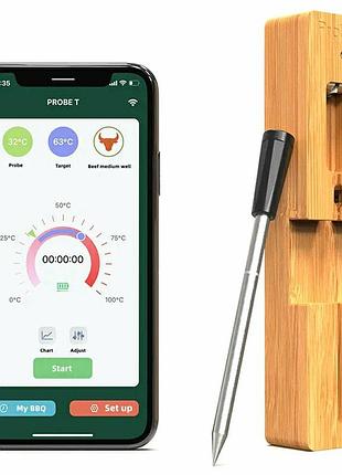 Цифровой bluetooth термометр с управлением через телефон, для мяса, гриля и духовки